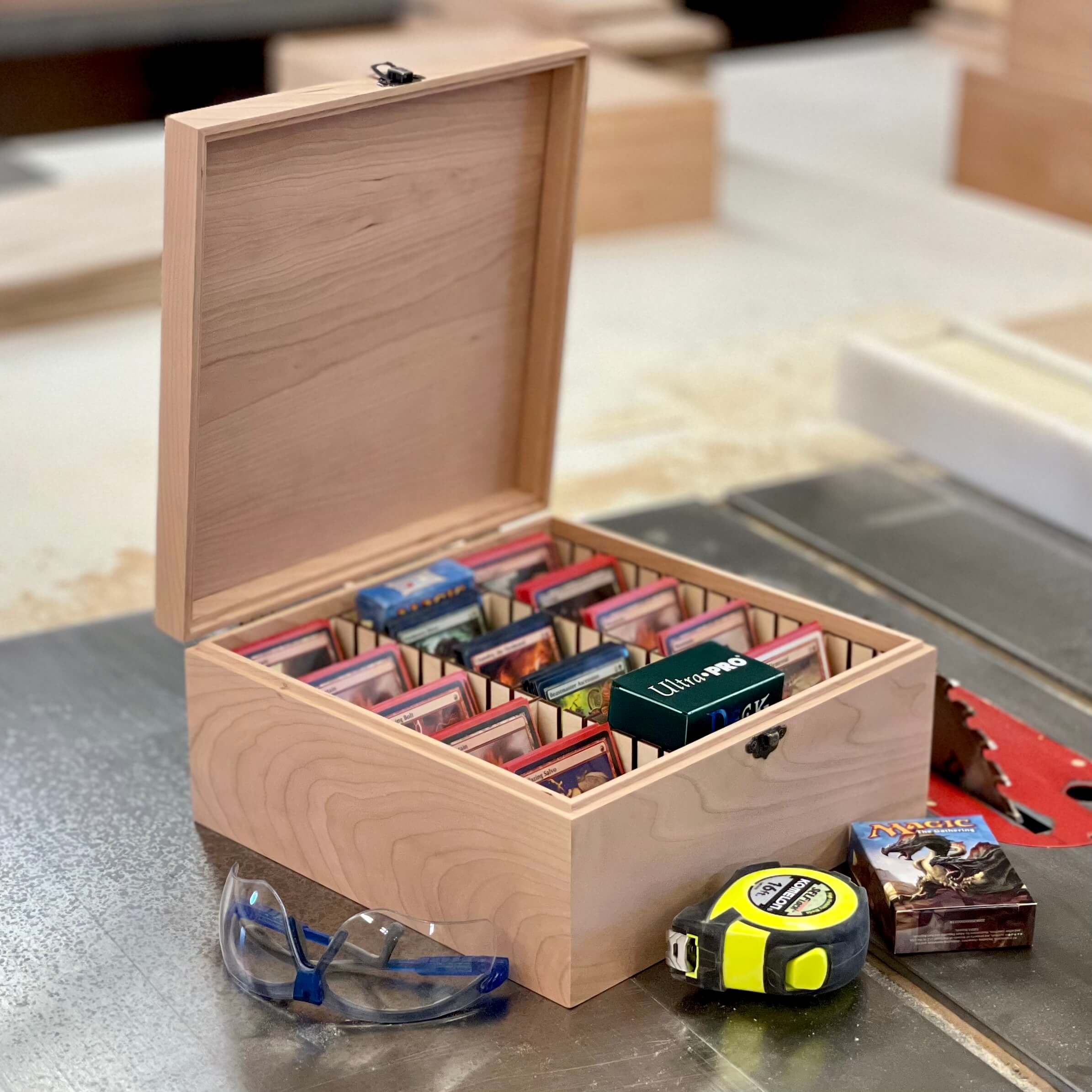 Unfinished Wooden Deck Box with Hinges & Latches - card storage case – The  Designcraft Studio