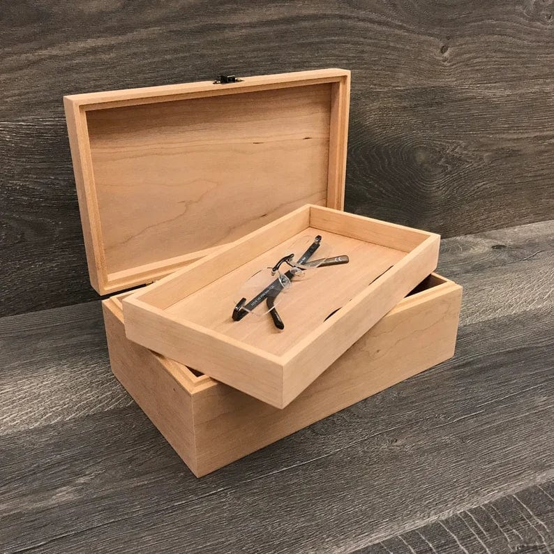 Wooden Wedding Card Box with lock. Three sizes.