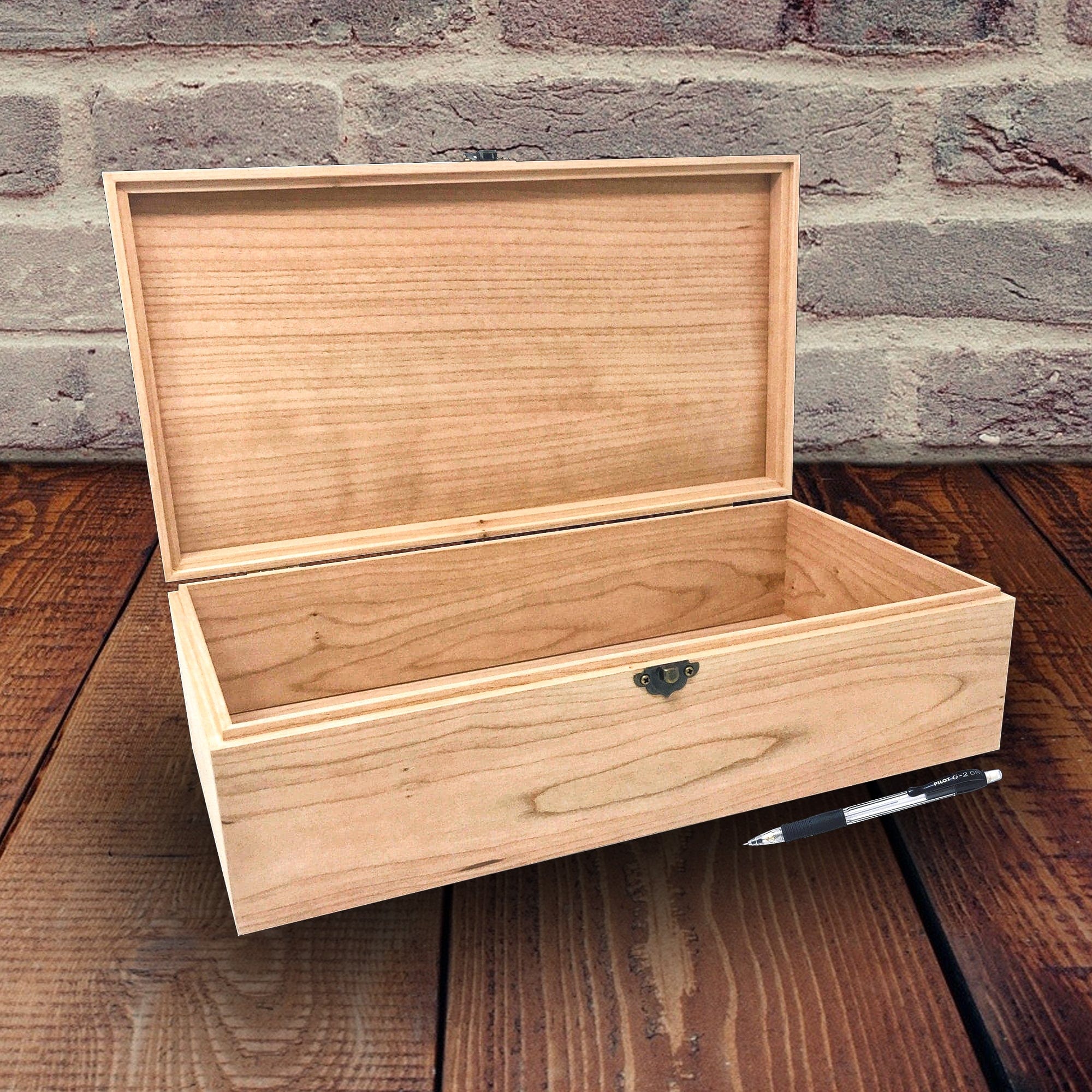 Unfinished Wooden Hinged Craft Box, 7 x 7