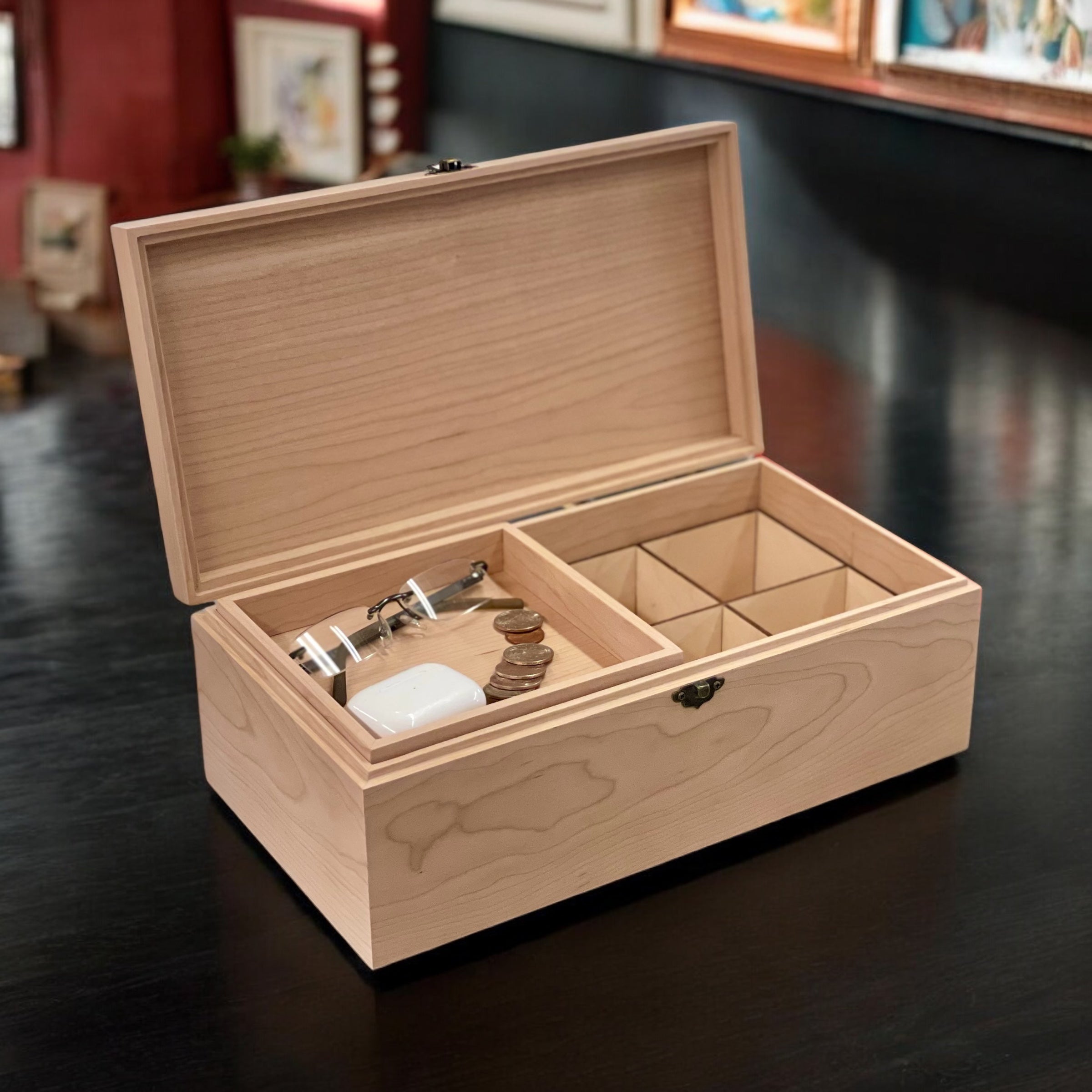 Watch box for men with drawer and wooden 2024 lid, Watch case for men personalized,Wood watch box for men personalized,Wooden watch box