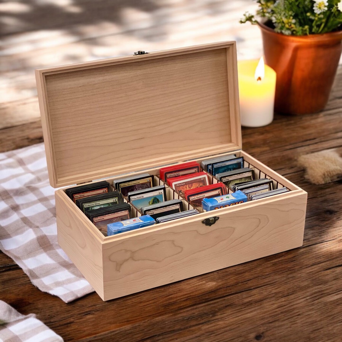 Deck Box One Piece Trading Card Storage Box MTG Deck Box Card Organizer TCG Deck Box Baseball Card Storage Gift for Him Football Card Box