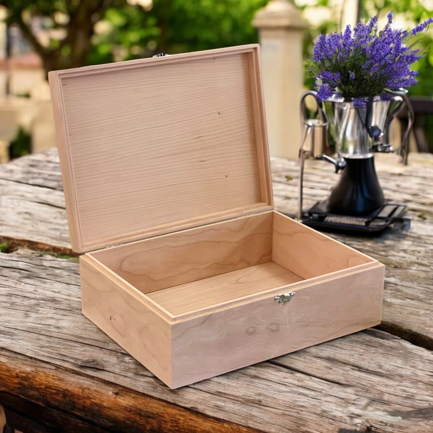 Personalized Wooden Box with Hinged Lid Custom Keepsake Box Wedding Memory Box 5th Anniversary Gift Couples Gift Wood Box Handmade