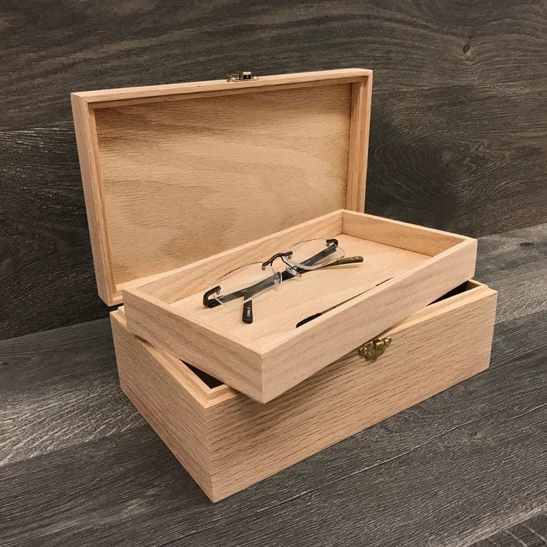 Looking for the perfect place to put that new Jewelry? This minimalist Wooden Jewelry Box has Handmade Wooden Hinges, 2024 5th Anniversary