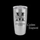 The Designcraft Studio Mugs Silver Personalized Tumbler Travel Mug, Stainless Steel, Powder Coated Tumbler, Polar Camel, Coffee Mug, Groomsman Gift, Custom Engraved Monogram