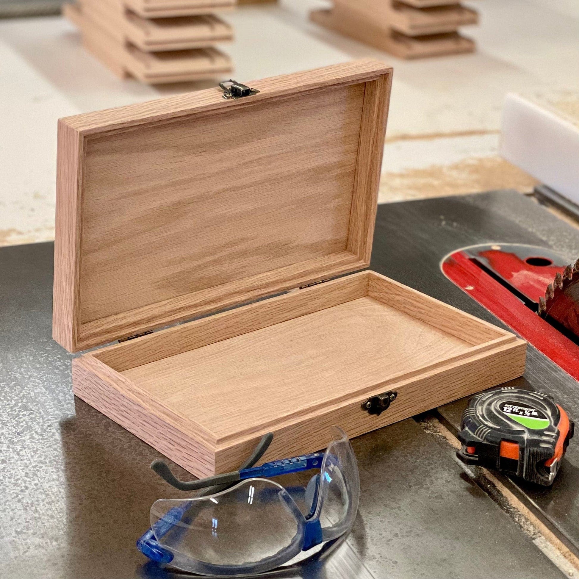 9 x 12 Cherry Wood Storage Crate / Tray - with Lid